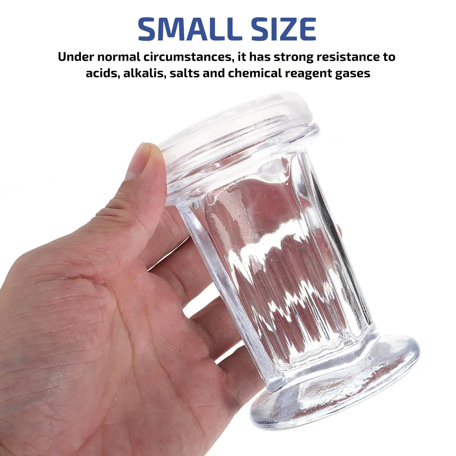 Glass Staining Jar 5-Slide Capacity Laboratory Tank Vertical Transparent for Labs