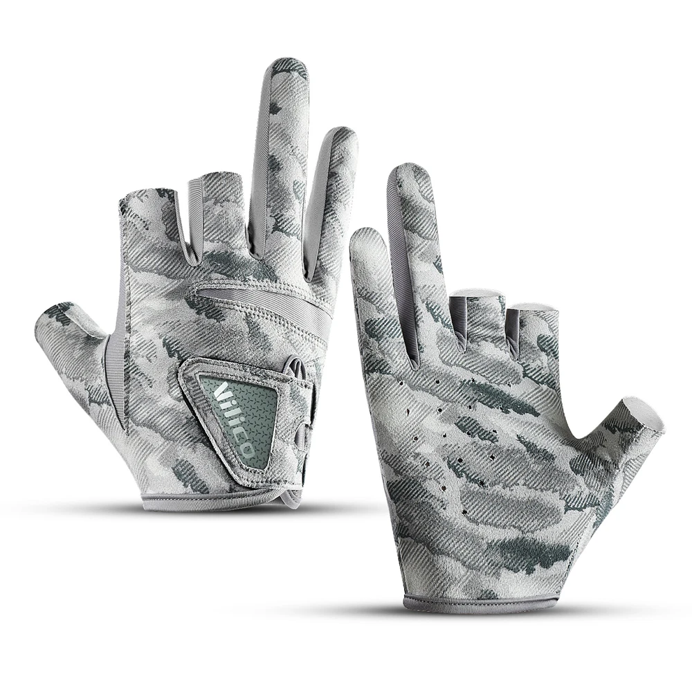 

1 Pair 3 Cut Fingers Gloves, Anti-Slip Fishing Glove, Professional Finger Gloves Protector Unisex Elastic Band Glove for Outdoor