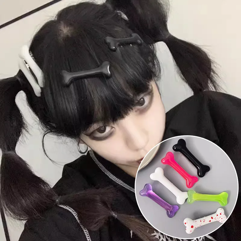 Gothic Dog Bone Design Hairpin Fashion Creative Hair Clips Girls Halloween Charm Lovely Barrettes Styling Tools Accessories