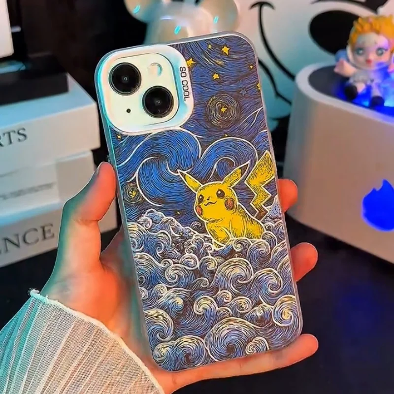 Cute thundercloud Pikachus Phone Case for iPhone 16 15 14 Plus 13 12 11 17 Pro Max 17ProMax mini air Monsters shockproof Cover