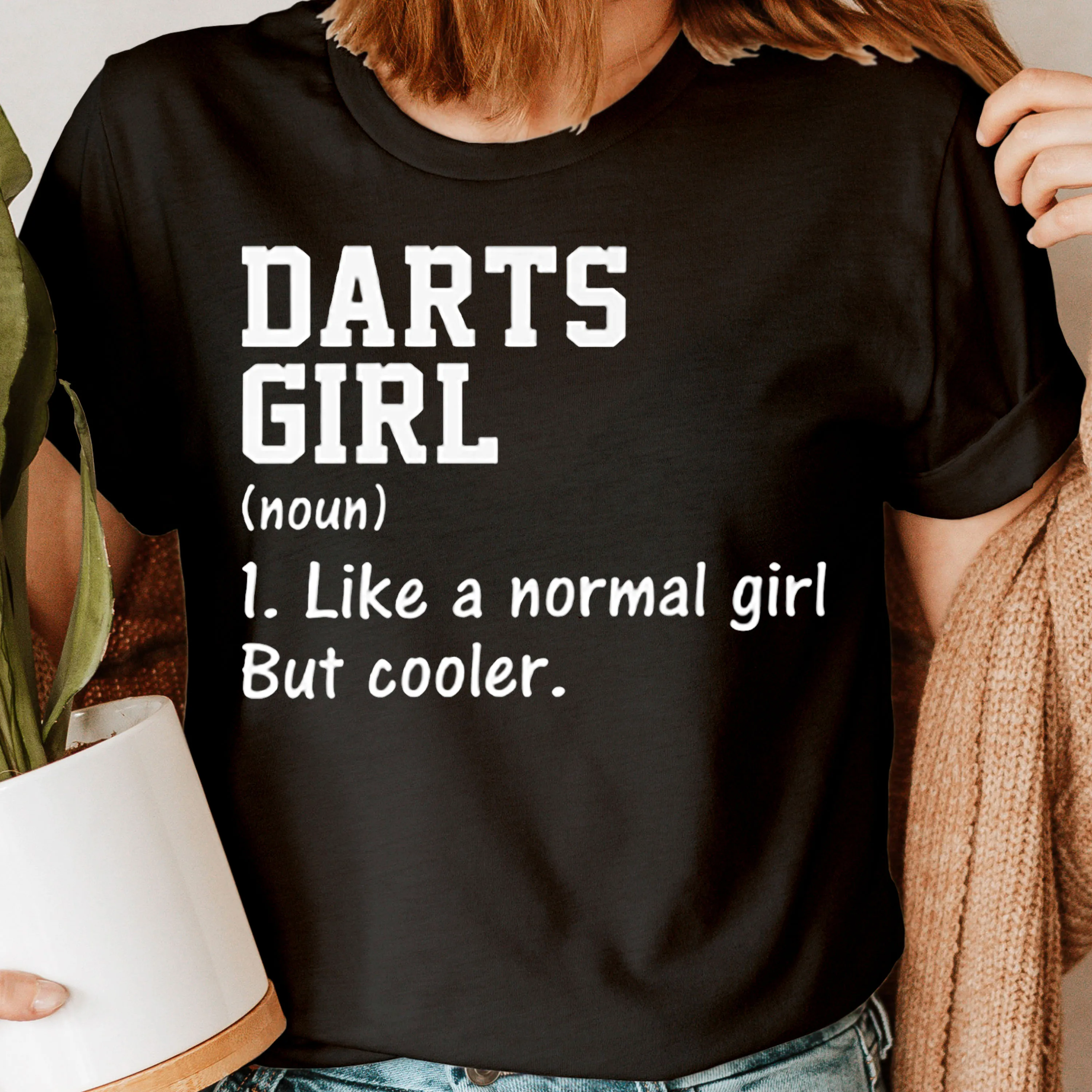 Darts Girl Cute Player Girlfriend Gift Funny Novelty Womens T-Shirts Top #6NE