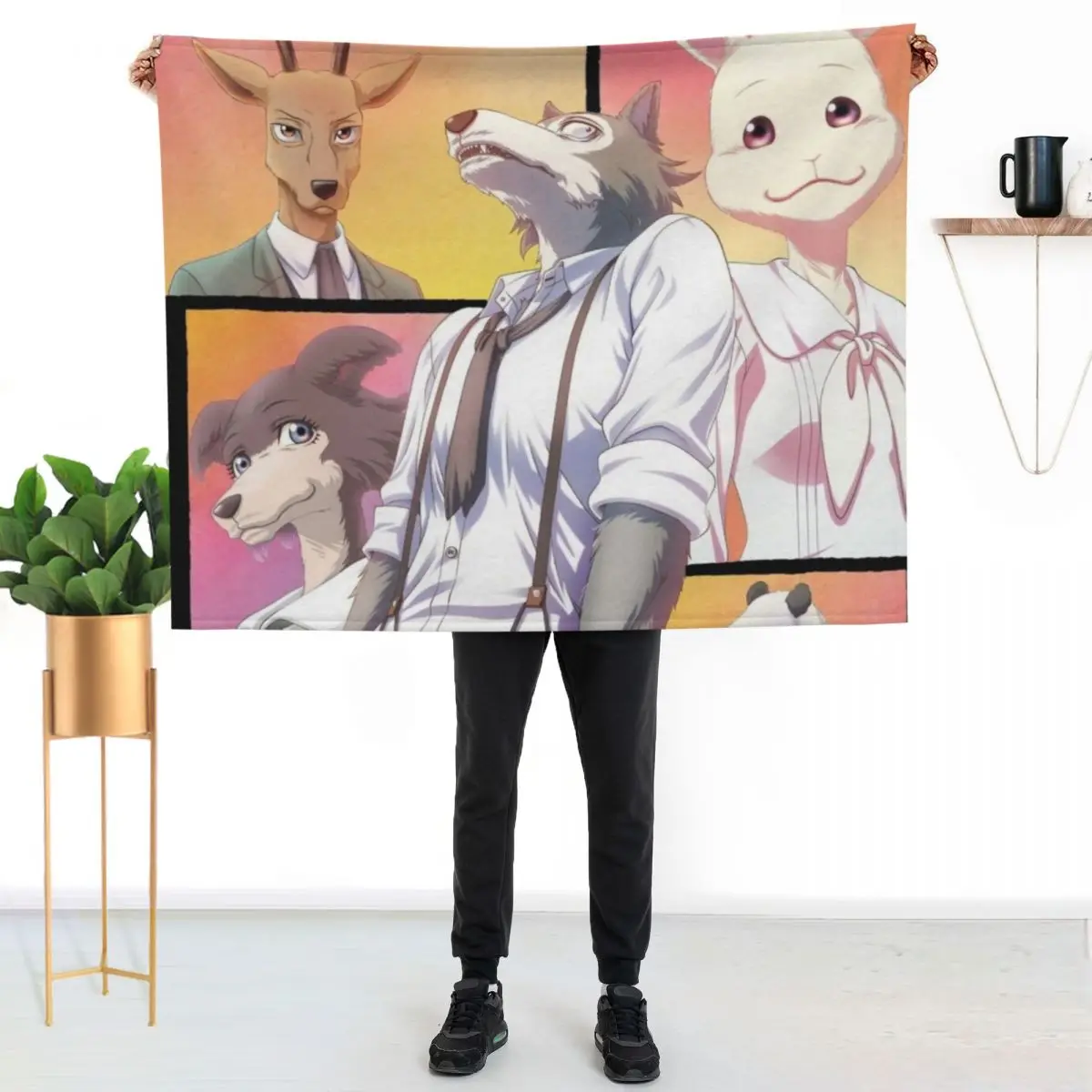

Beastars Anime Throw Blanket Anti Shedding Soft Fuzzy Blanket for Home