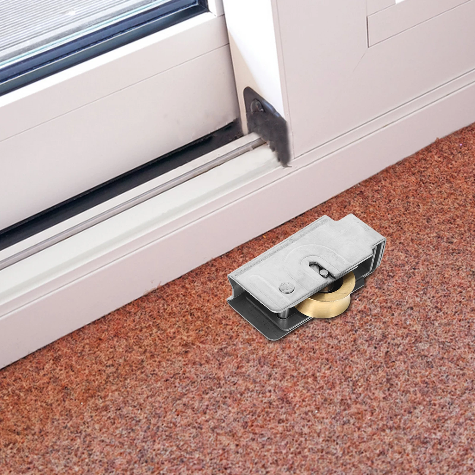 

Heavy Duty Sliding Door Pulley Copper Wheel Bearings Wardrobe Screen Rollers Stainless Steel closet guide door floor for window