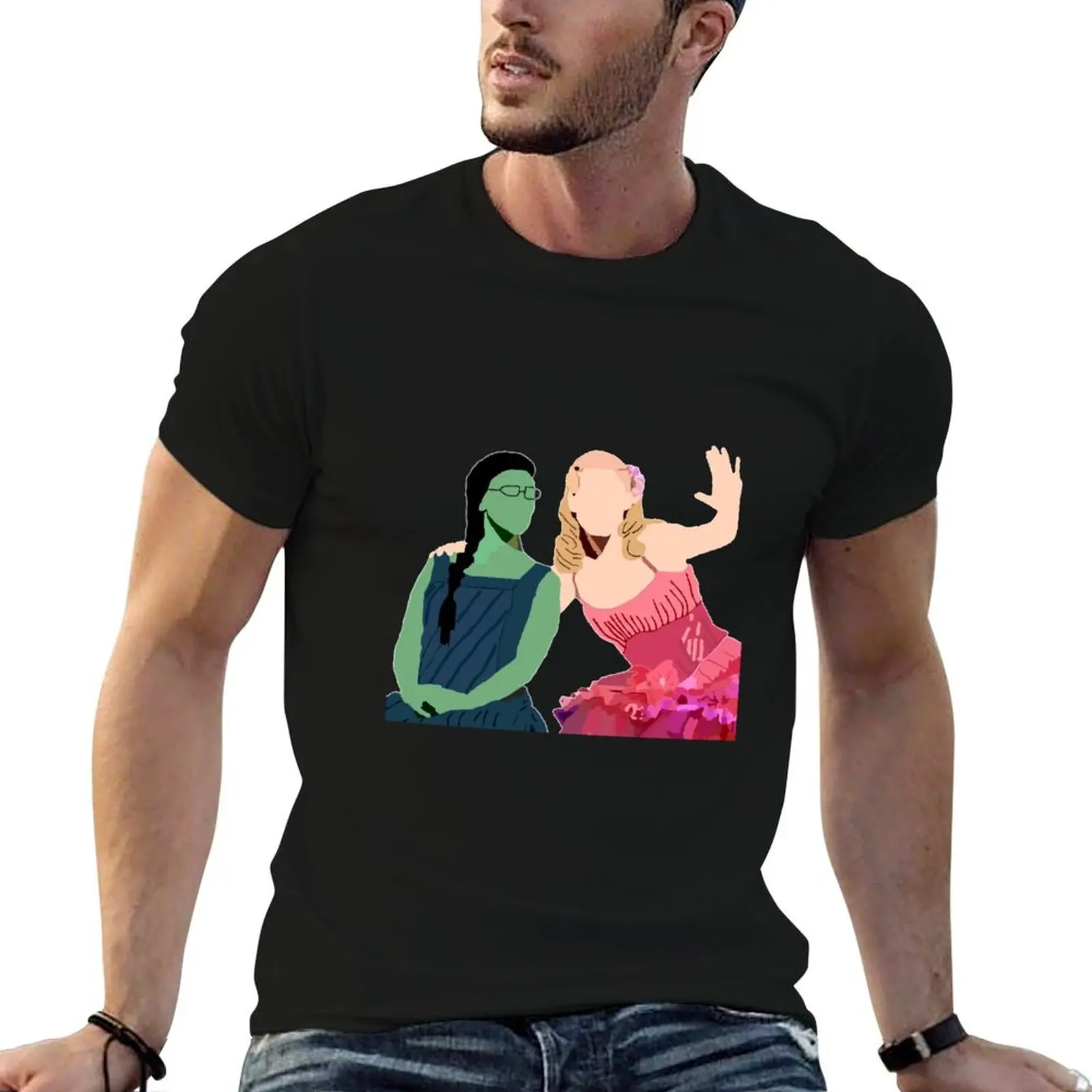 

Elphaba and Glinda Wicked T-Shirt cotton tshirt 100% t shirts for man graphic funny cotton t shirts high quality T-Shirt