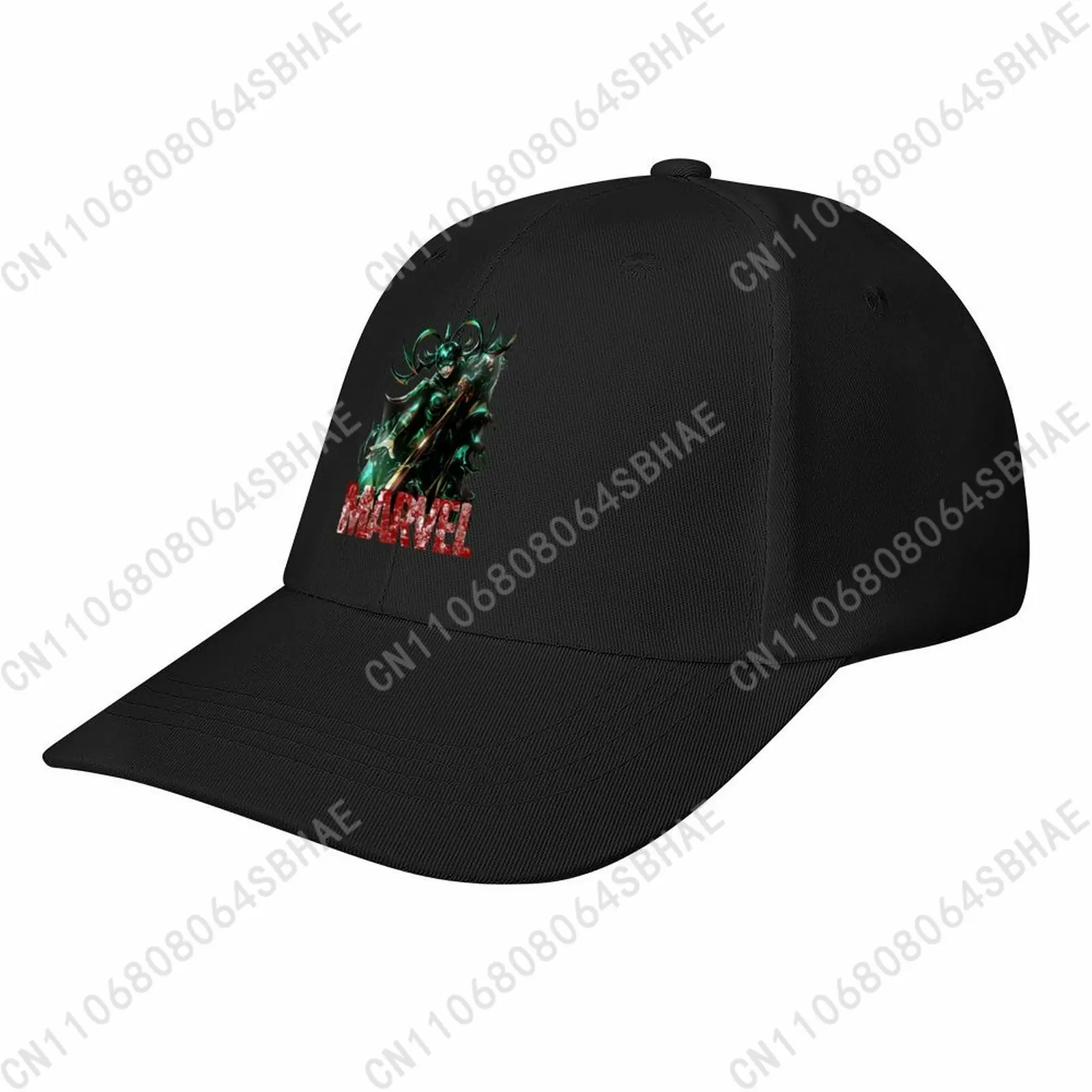 

Marvel Hela Baseball Cap Men Women Curved Brim Washed Rubber Print Adjustable Daily Wear Cap Custom Casual Gift Cosplay