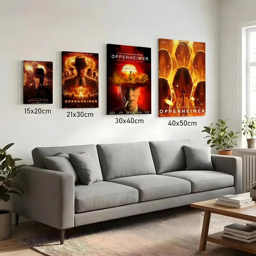 Classic Movie O-Oppenheimer Painting Calligraphy HD Canvas Print Poster Wall Art | Optional Frame | Modern Hallway Decor