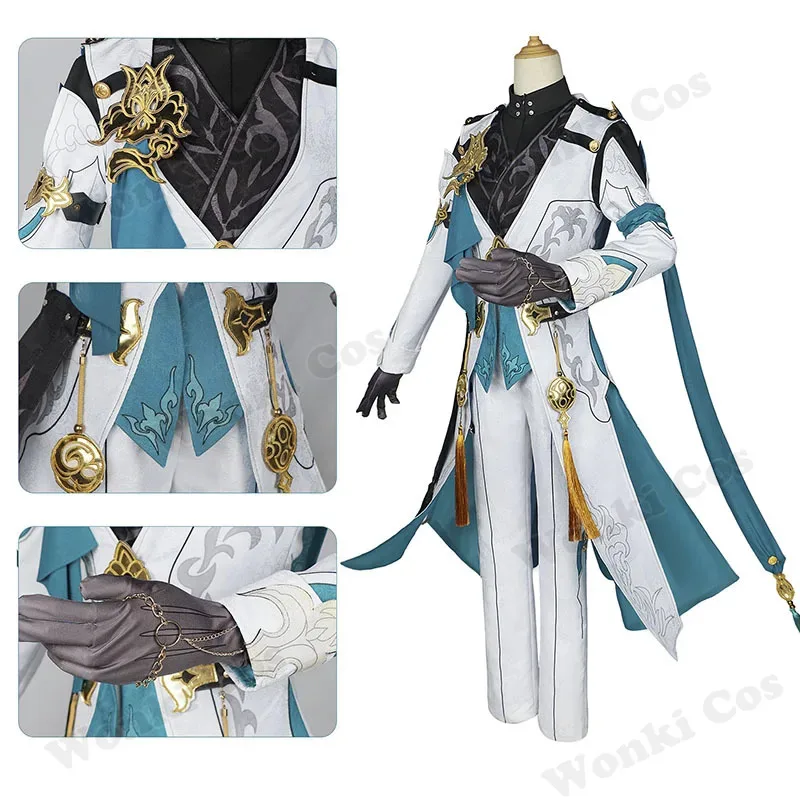 

qq34Высокое качество Luocha Honki Star Rail Костюм Парик Длинные волосы Luo Cha Обувь для косплея Сапоги Одежда Полный комплект