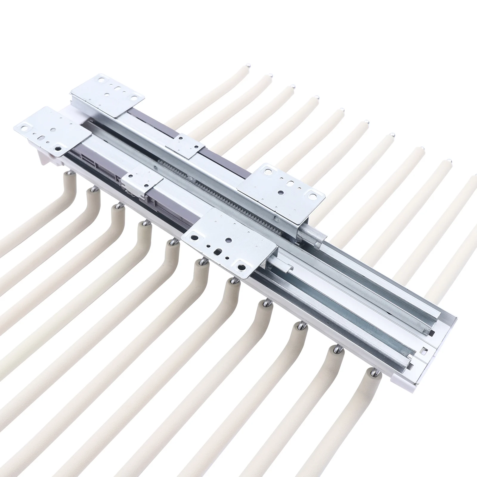 Double Row Pants Rack Beige Clothes Hanger Organizer, Wardrobe Organizer Pants Rack