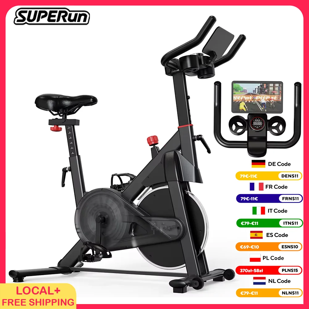 Superun Heimtrainer mit magnetischer Steuerung, großer Tablet-Halter, bequemer Sitz, Indoor-Radfahren, Cardio-Fitness-Fahrrad