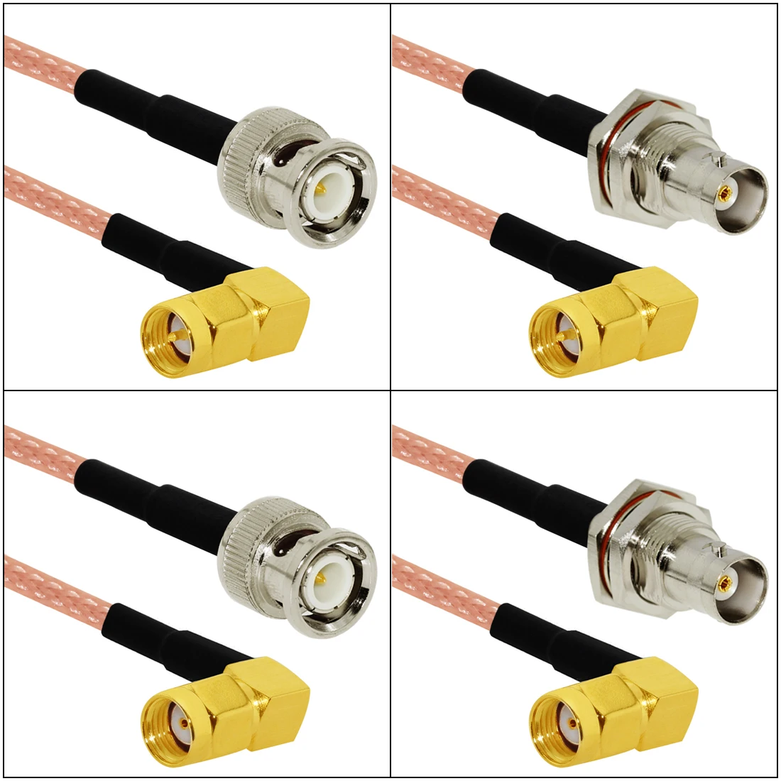 RP SMA Plug to BNC Male/ Female Bulkhead Pigtail Cable Adapter 15cm/30cm/50cm - Image 2
