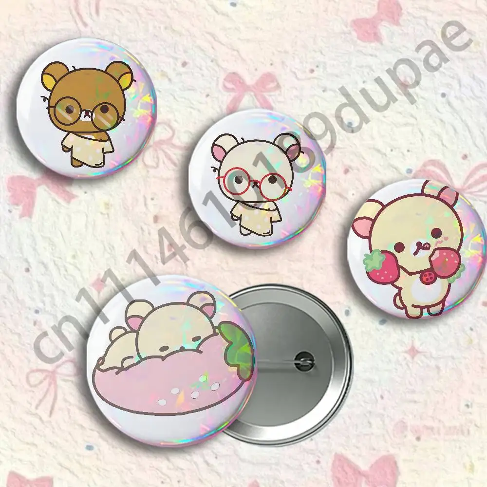 Cute R-Rilakkumas-S Bear Button Pin Single Pack Anime Merch for Ita Bags Badge Collectible Buttons