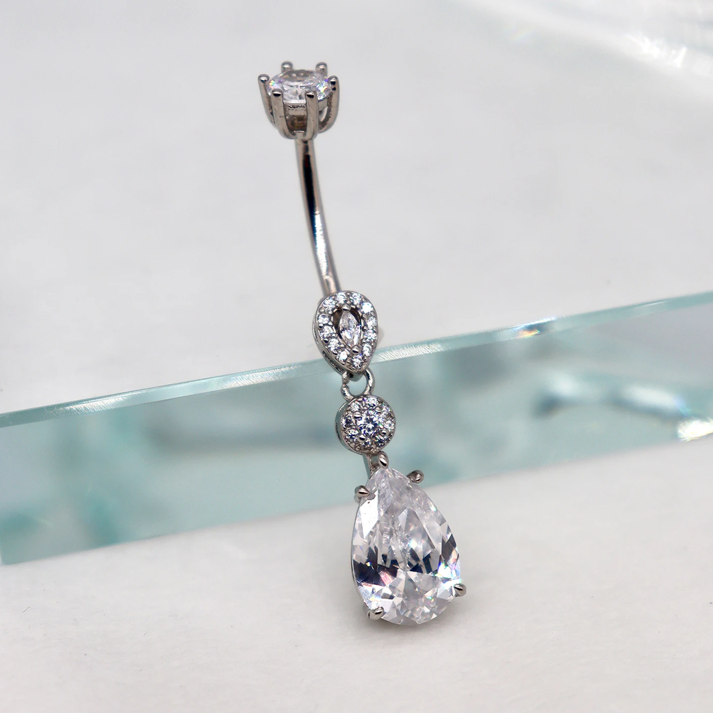 

925 Sterling Silver Water Droplet Piercing Belly Button Jewelry Belly Button Piercing Body For Woman Belly Piercing 925