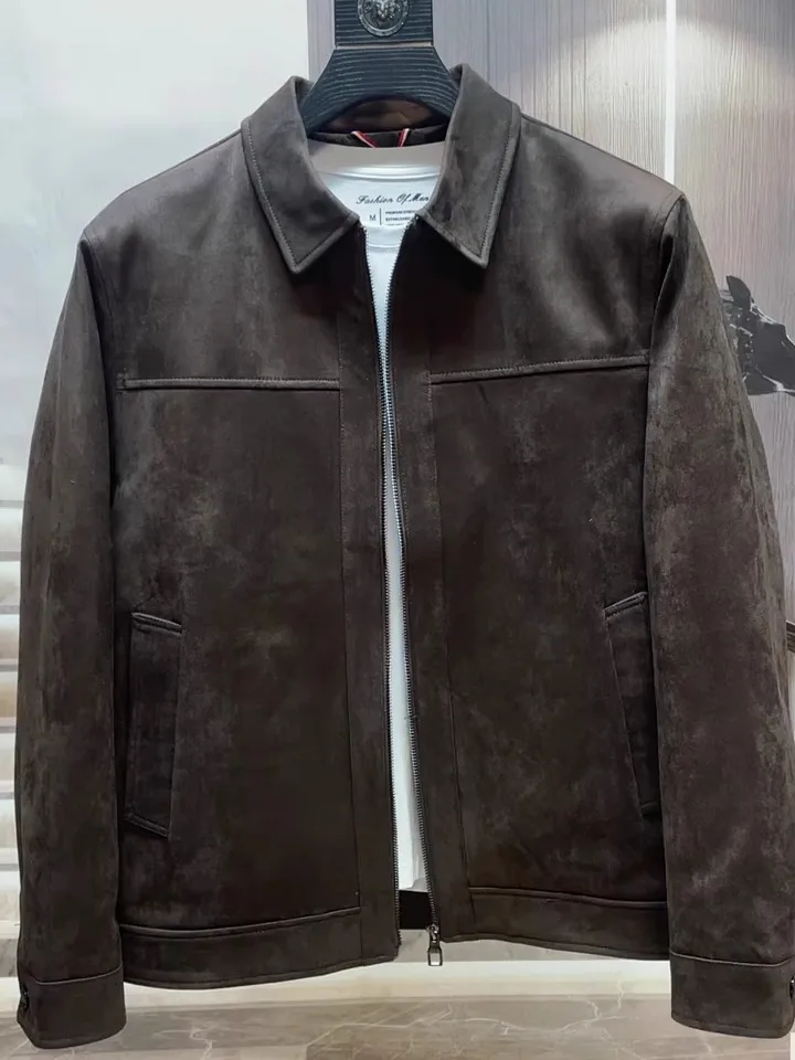 

Men's Autumn Winter New Flip Collar down Jaet High Quali Busin Versatile Ele Youth Stand Fit Long Sve Zipper