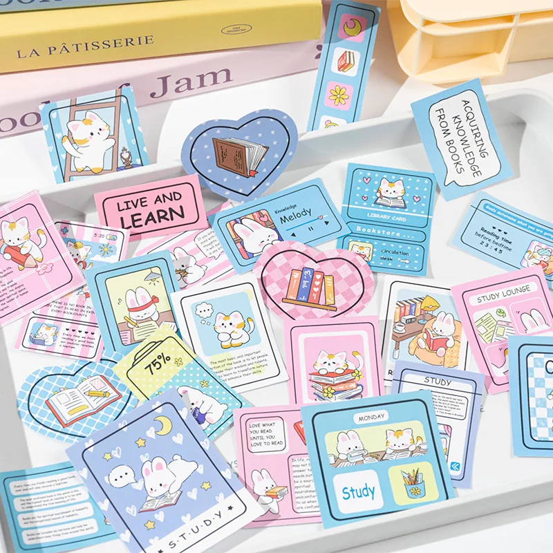 25-Piece Cute Cartoon Sticker Pack, Adorable Animal/Fruit Patterns, Ideal for Journal & Scrapbooking