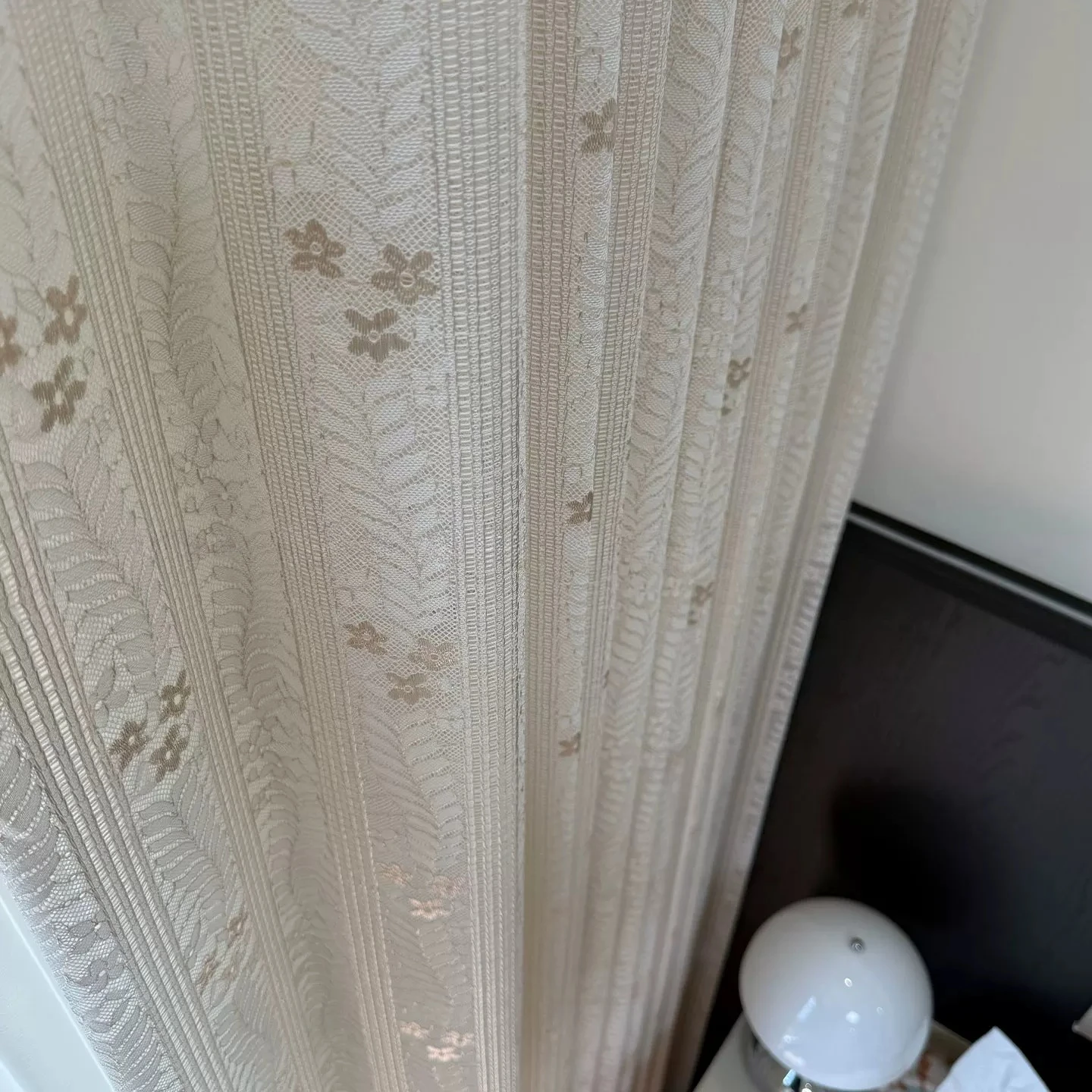Jacquard Wheat Ear Cream Lace Window Screen Curtains for Living Room Bedroom French Window Window Customized Finished Balcony