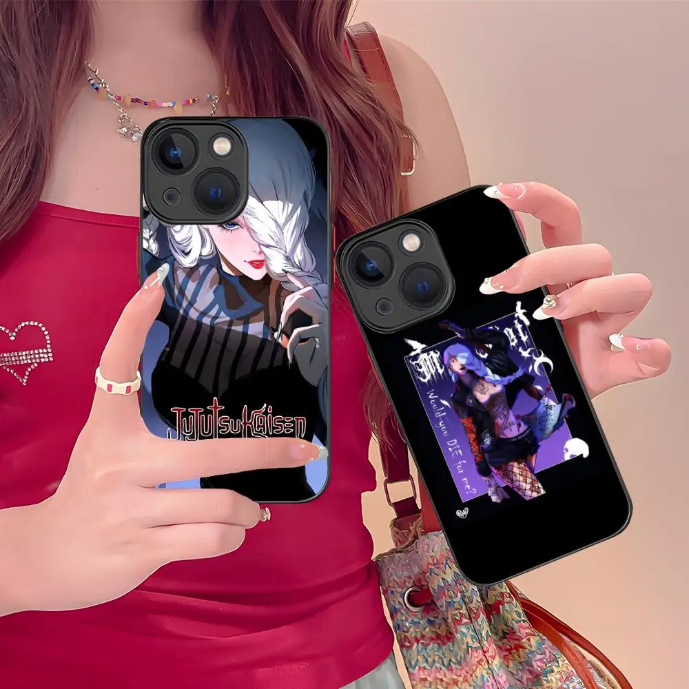Jujutsu Kaisen Meimei حافظة هاتف محمول آيفون 17 16 15 14 13 12 11 X XR XS 8 7 Pro Max Plus غطاء سيليكون ملون صغير