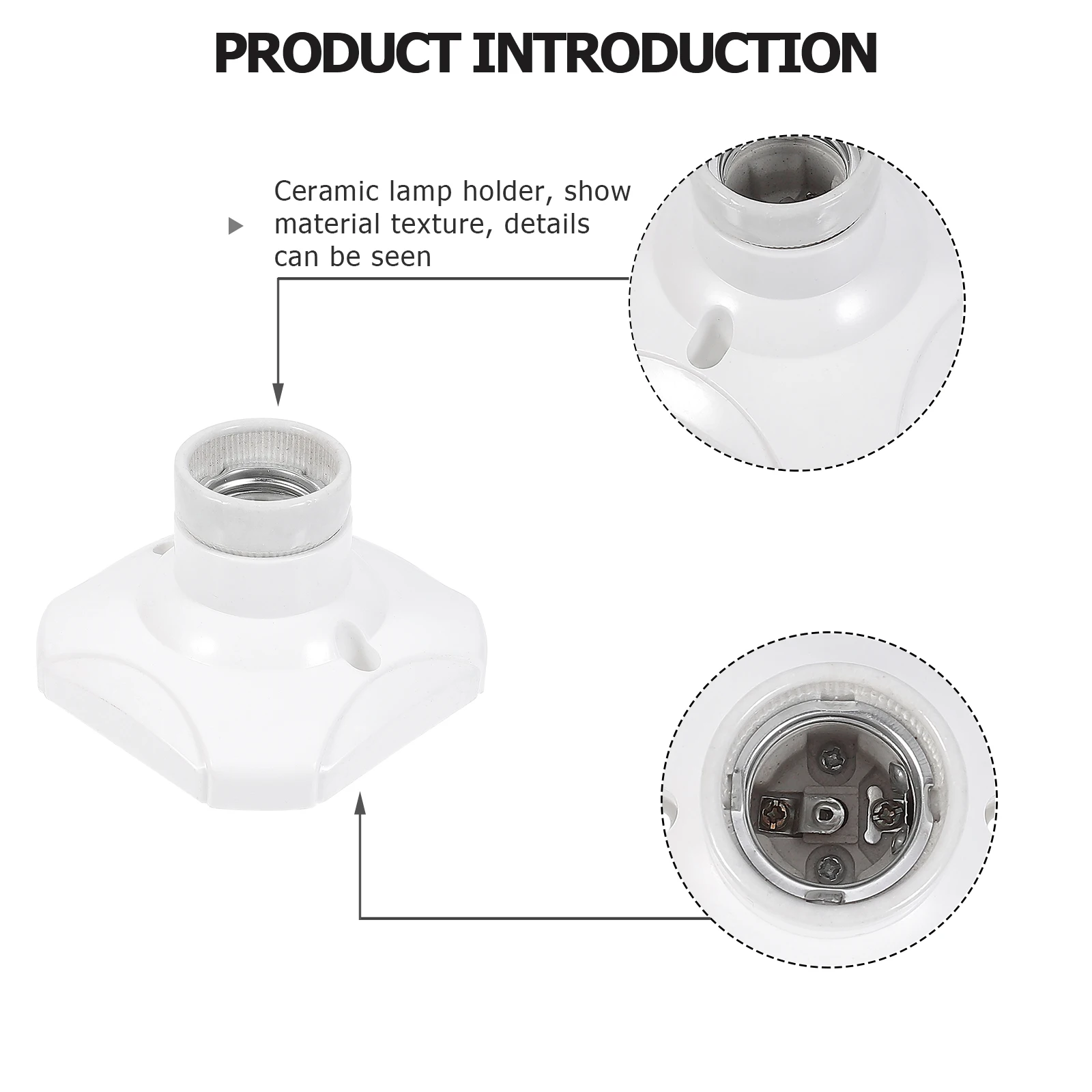 

8Pcs E27 Lampholder Square Ceramic Flame Retard Lamp Base Reliable Light Holder Accessory E27 Lampholder Lamp Base