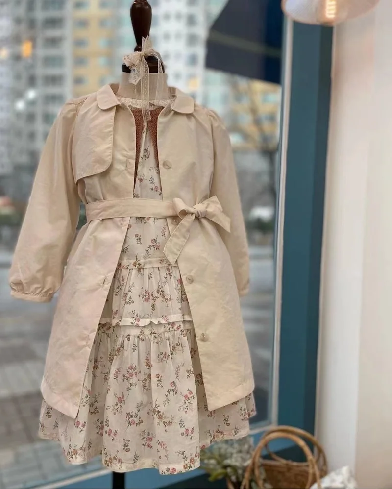 giacca-a-vento-da-ragazza-con-cintura-lunghezza-media-impermeabile-in-cotone-tinta-unita-primavera-autunno-chiusura-a-bottone-singolo