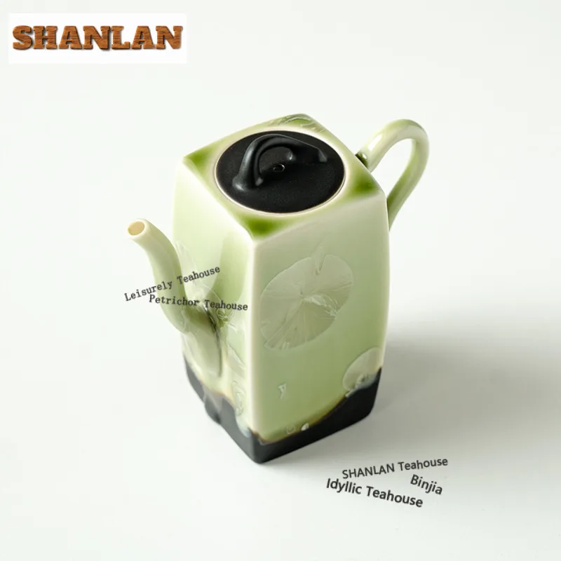 

Kiln Fambe Ice Flowers Teapot Boutique Tea Infuser Pot Tea Soaking Kettle with Ball Hole Tea Ceremony Accessories Decoration