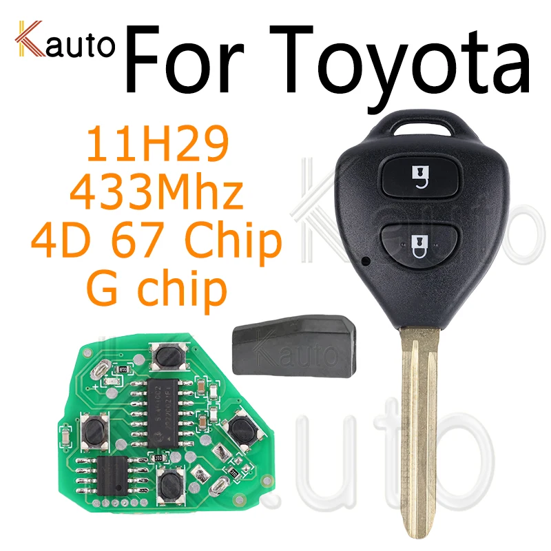 433 Mhz Auto Smart Control Schlüssel für Toyota RAV4 Corolla Europa 2006-2010 G/ID67 Chip 26041-11h29 2 Tasten Auto Fernbedienung Schlüssel auto schlüssel