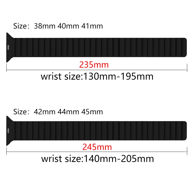 Magnetic loop strap For Apple watch band 44mm 40mm 45mm 41mm 42mm 38mm Silicone Bracelet iWatch series 3 4 5 6 se 7 8 9 ultra 2