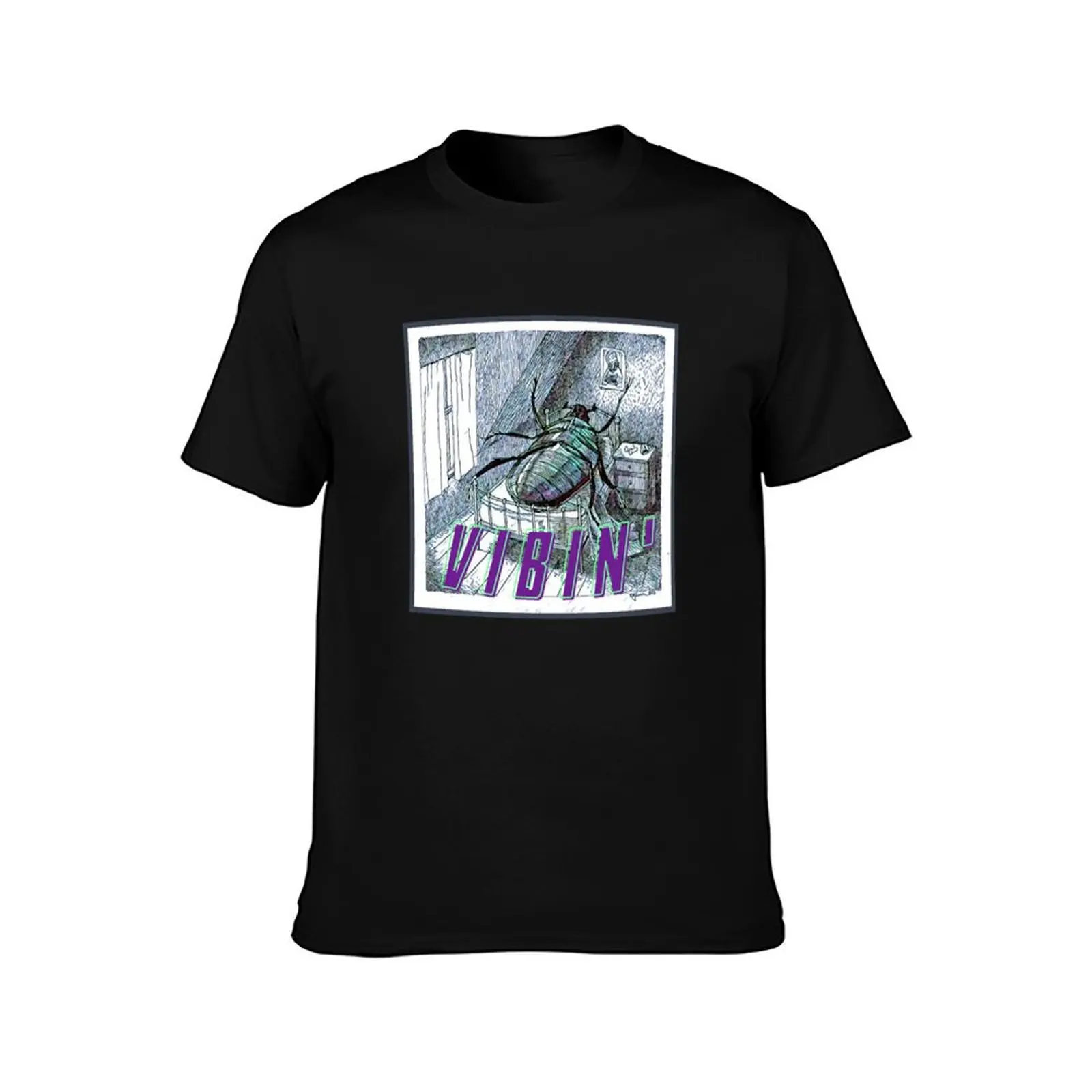 Gregor Samsa vibin T-Shirt Simple Solid Color Crew Neck Tee T-Shirt
