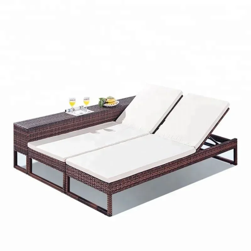 

Outdoor Rattan Pool Lounger For Resorts or Beach Sun Lounger Sets