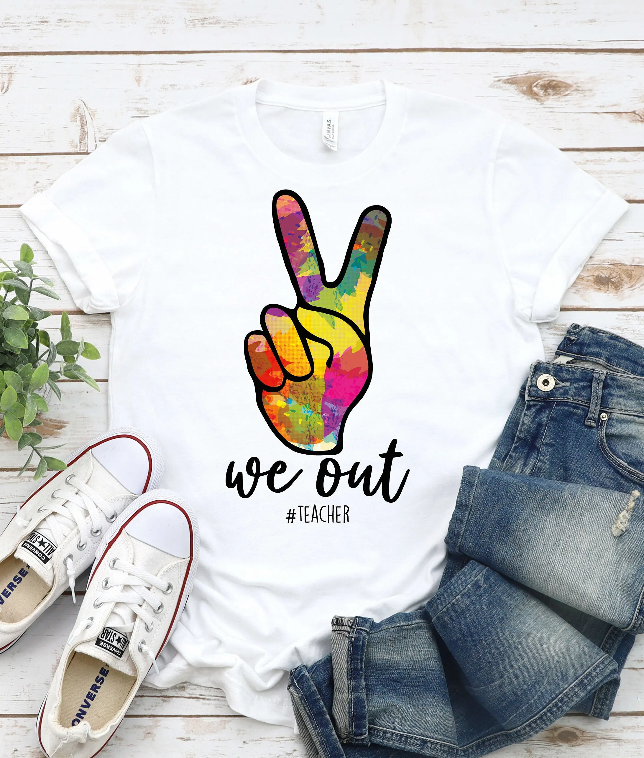 We Out Teachers T Shirt Last Day Of School Teacher Summer Break Elementary Class