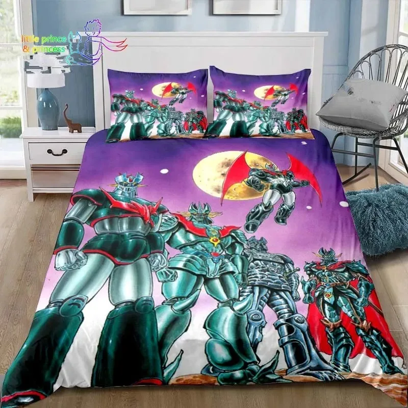 

Mazinger z UFO Robot Grendizer Bedding Set Single Twin Full Queen King Size Bed Set Adult Kid Bedroom Anime Bedding Gift