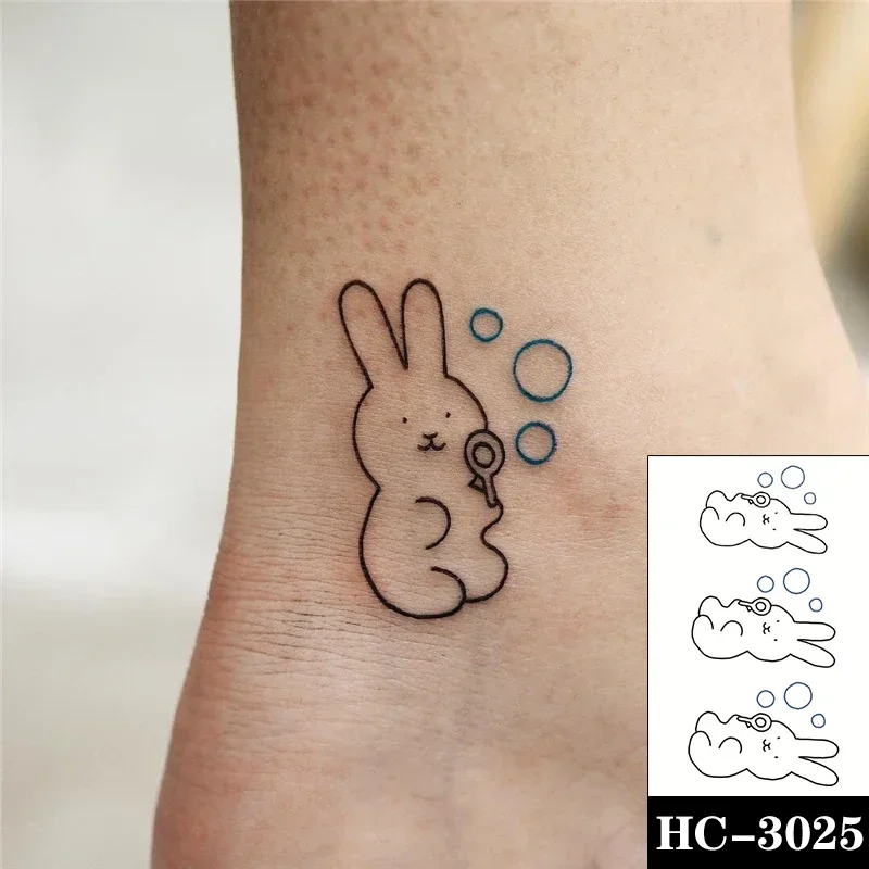 Waterproof Temporary Tattoo Sticker Japanese Style Cute Pig Small Size Body Art Fake Tatto Flash Tatoo Hand Foot  for Men Women