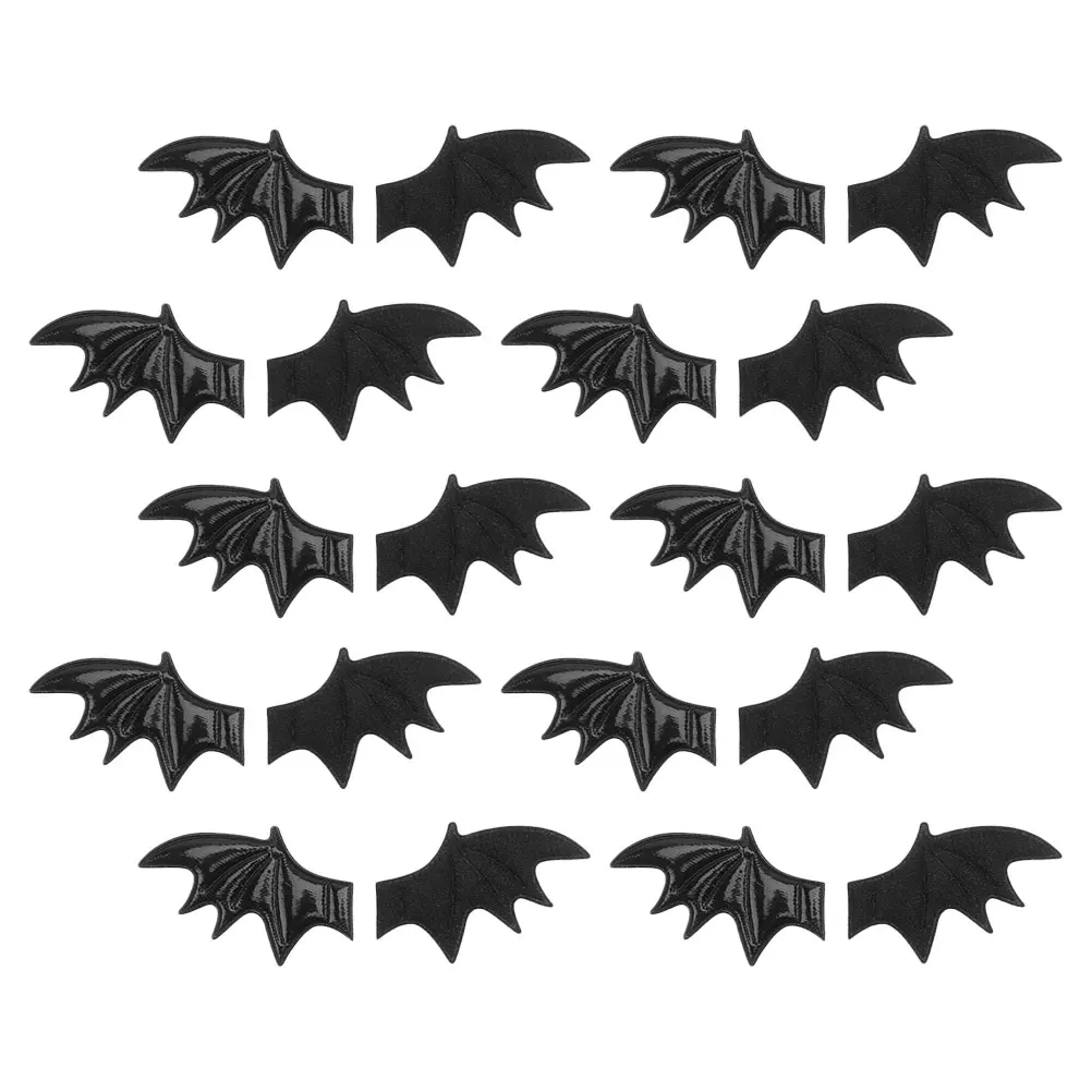40pcs For Shoes Bat Wing For Clothes Black DIY Bat Wing for Clothes Shoes Halloween Craft Supplies Mini Decorations