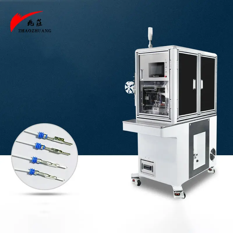 Auto Waterproof Plug Connector Insert Machine XC-8090 Semi-Automatic Double Wire Waterproof Plug Stripping Plus Crimping