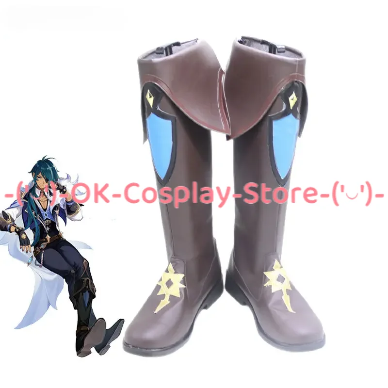 

Kaeya Cosplay Shoes Game Genshin Impact Cosplay Prop Halloween Carnival Boots PU Leather Shoes Custom Made