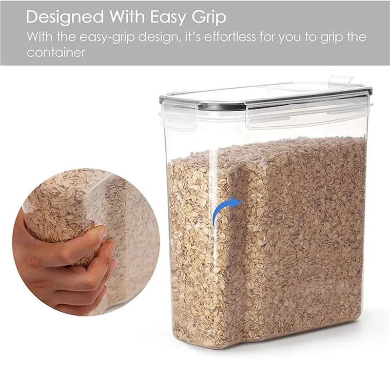 AT69 -16Pcs Cereal Storage Container Set, PP Airtight Food Storage Containers 2.5L For Cereal, Snacks And Sugar