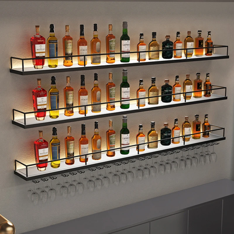 Home Bar Cabinet Room Liquor & Wine Cabinets White Supplies Storage Rack Wall Bartender Station For Events Showcase The Living