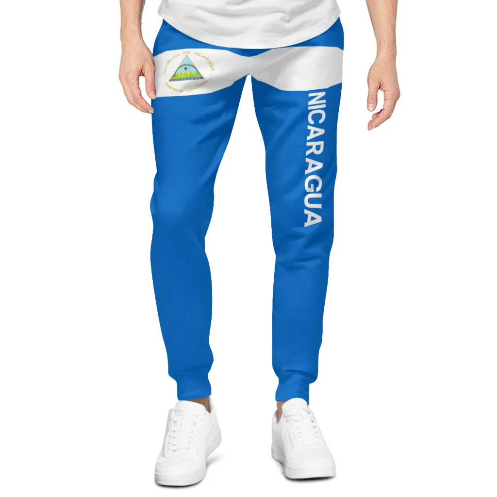 Mens Sweatpants Nicaragua Flag Pants with Pockets Joggers Soccer Football Multifunction Sports Sweat With Drawstring