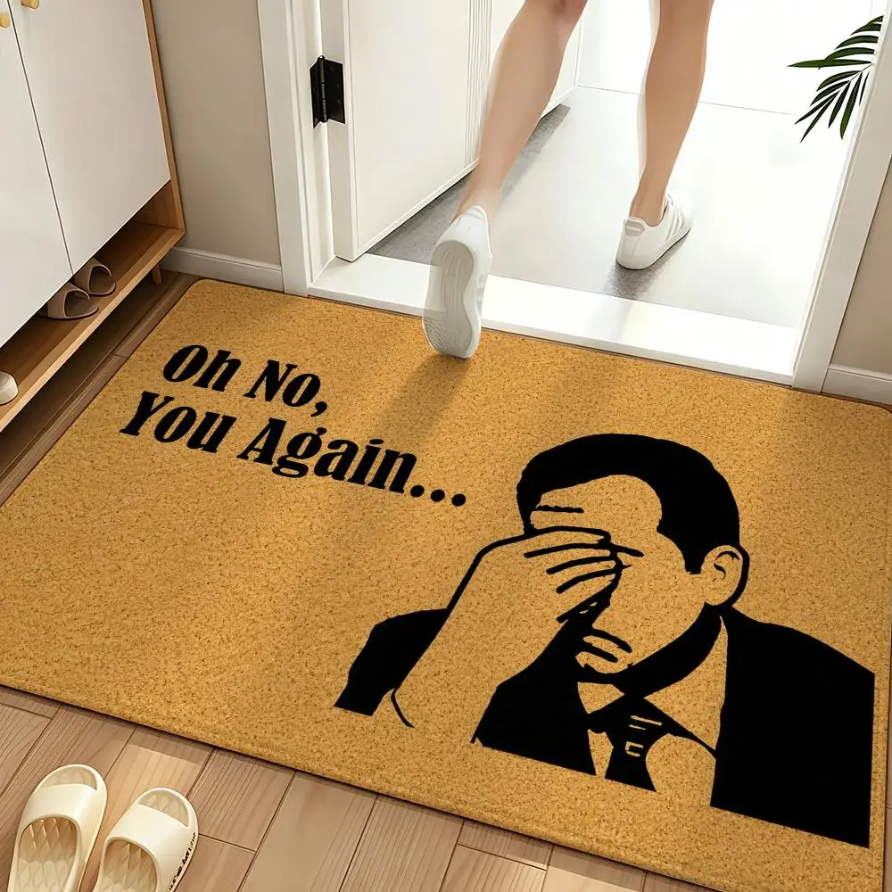 Retro Sarcastic Welcome Quote Funny Comic Graphic Floor Mat Soft Flannel Non Slip Absorbent Entryway Bathroom Bedroom Garage