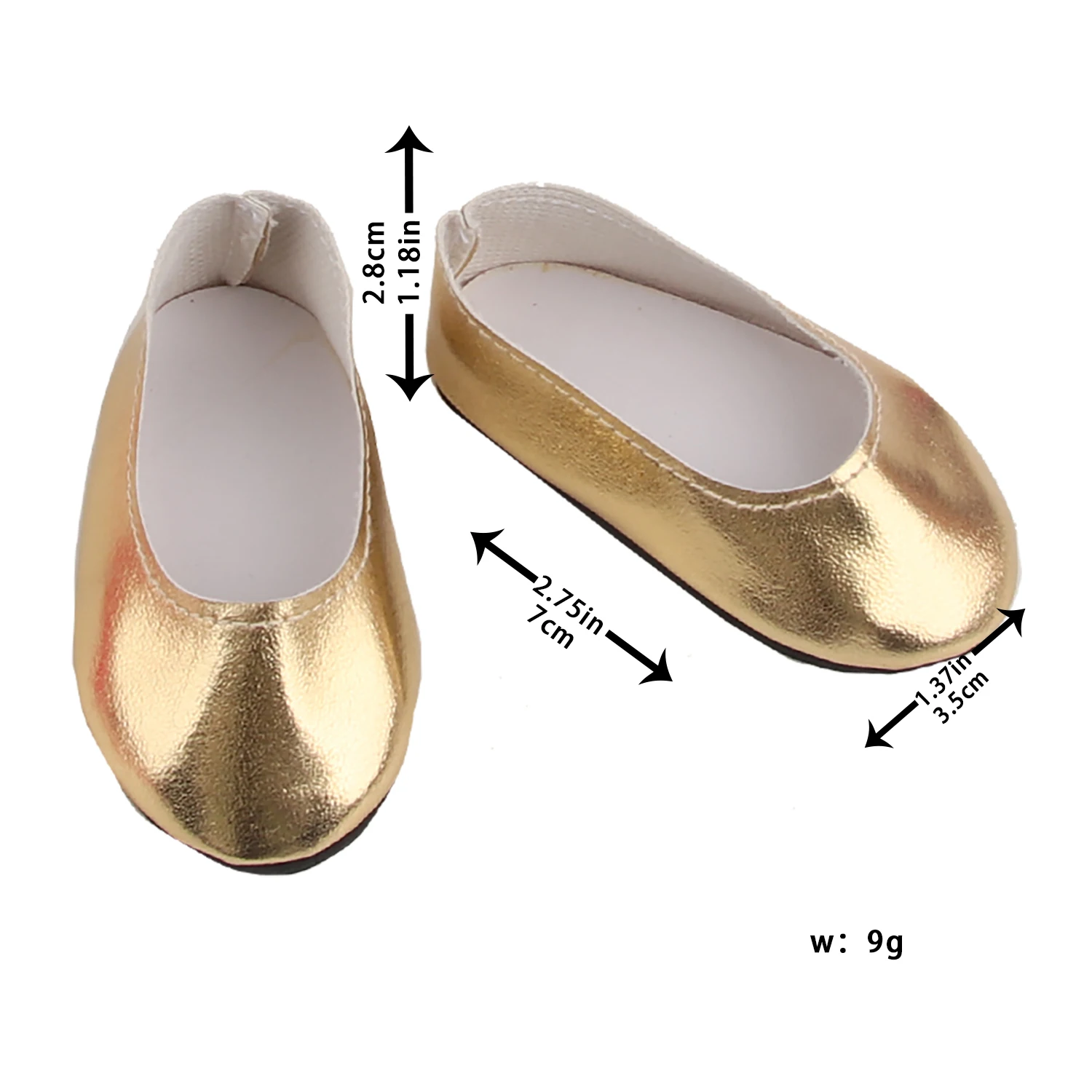 7Cm Pu Doll Shoes Sharp Tip, Easy Wear Mini Shining Brightly Shoes For 18 Inches American&43Cm Baby New Born,DIY Girl Dolls Toy