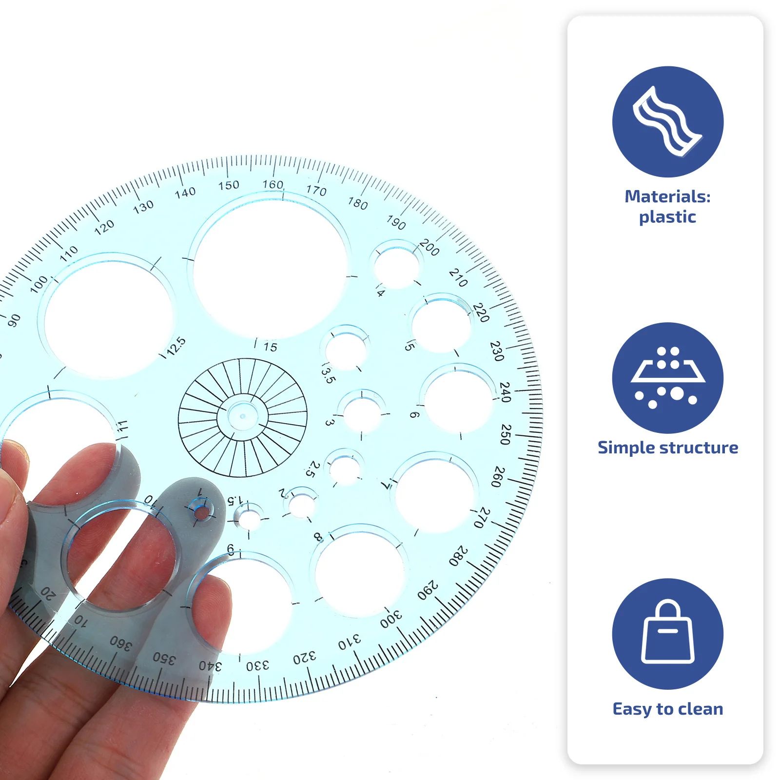 2 قطعة مساطر قالب الرسم استنسل هندسي بلاستيكي لطلاب الفن أدوات قياس متعددة الأغراض للمدرسة