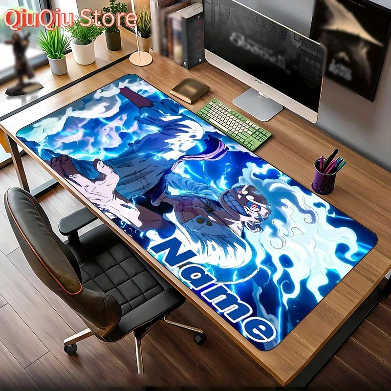 

White hair anime boy Themed mouse pad non-slip rubber desk mat customizable name mouse pad suitable for gamers home office use o