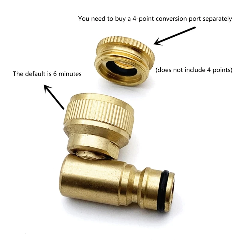 Conector rápido latón 3/4 codo 90°, adaptador agua para grifo para tubo ducha, equipo riego