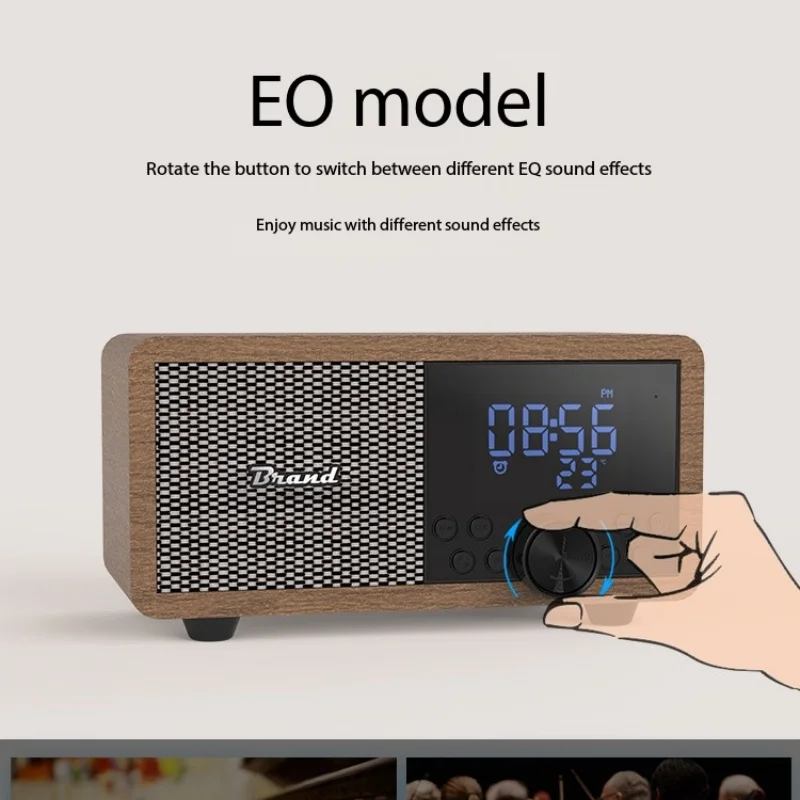 Caixa De Som Altavoz Bluetooth inalámbrico portátil De madera Retro Subwoofer sistema De sonido envolvente estéreo 3D con Radio FM TF/AUX