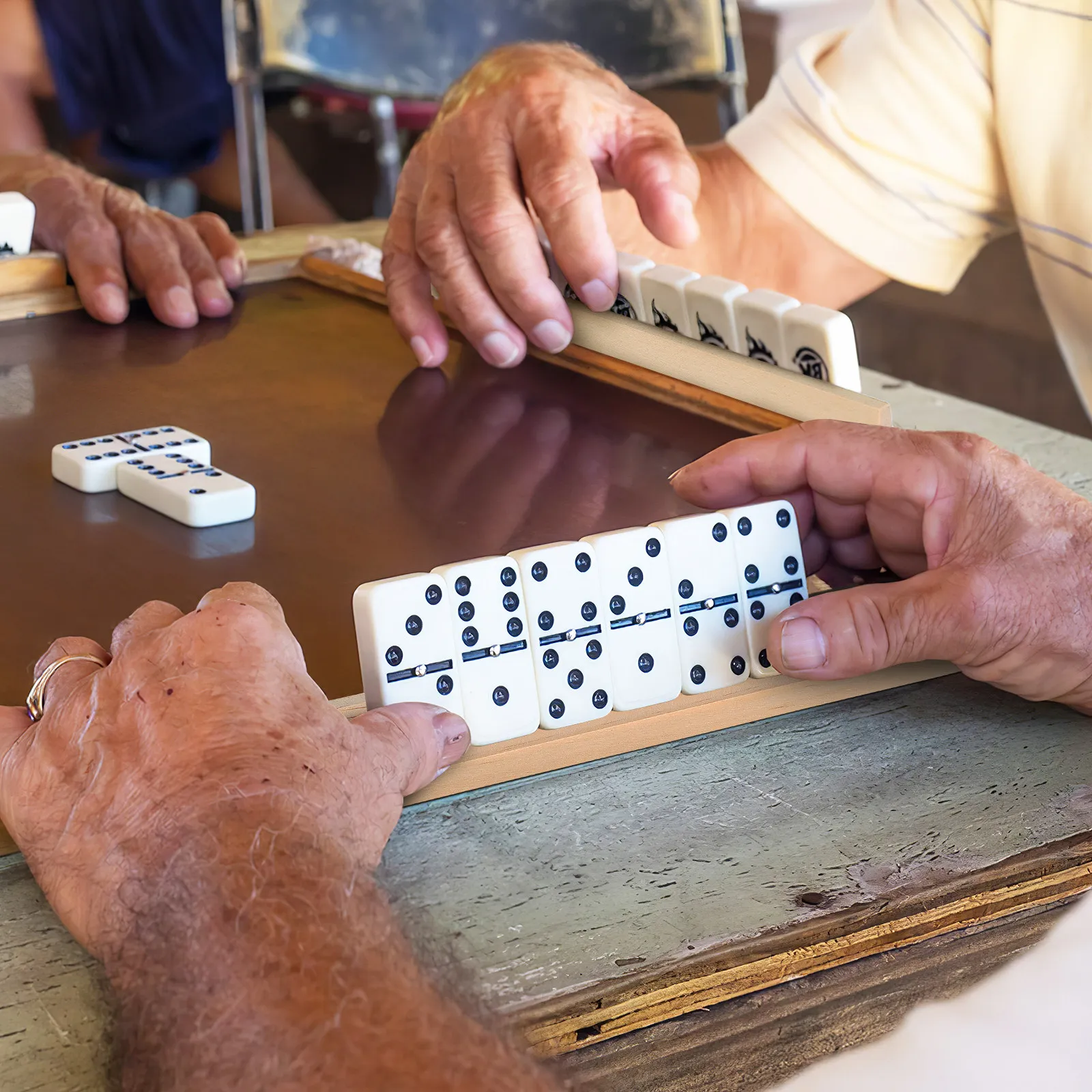 8pcs Wooden Domino Trays Multi-Function Desktop Racks For Letter Cards Alphabet Craft Diy Supply Displaying Base