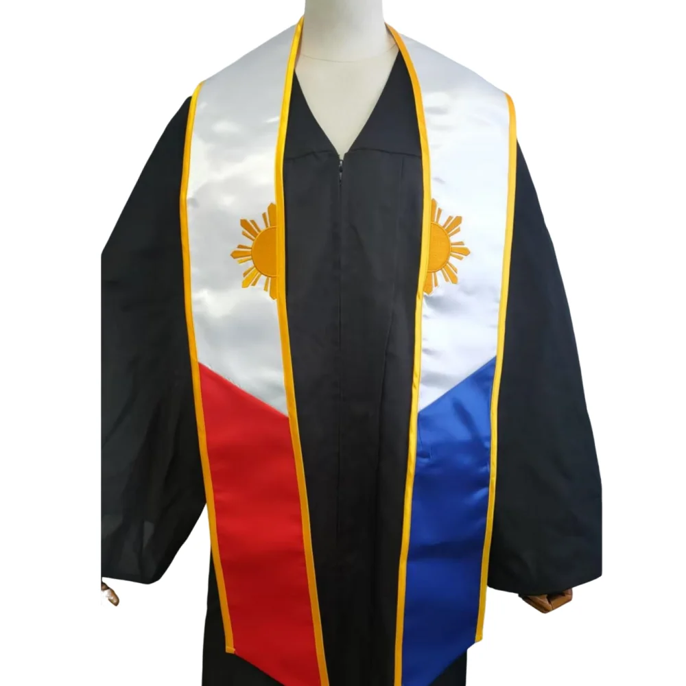 

Выпускной палантин Филиппина с отделкой Филиппинский вышитый пояс с национальным флагом 2025 года в Филиппинском наследие