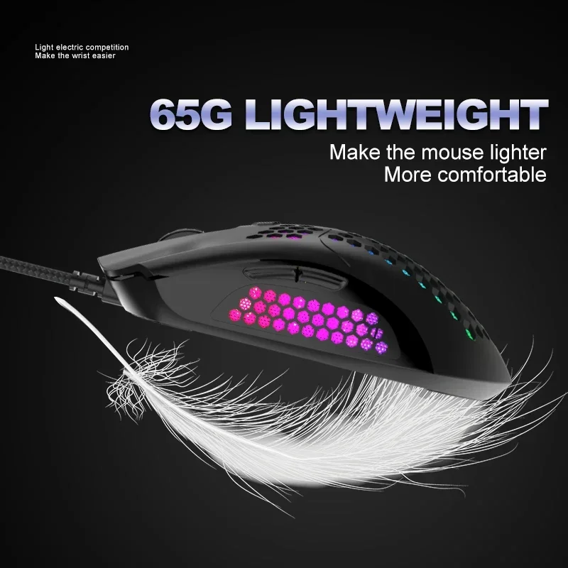 2022 USB Wired Gaming Mouse 7 Buttons RGB Light Cellular Optical USB Computer Mouse Game Mice For PC Computer Laptop accessorie