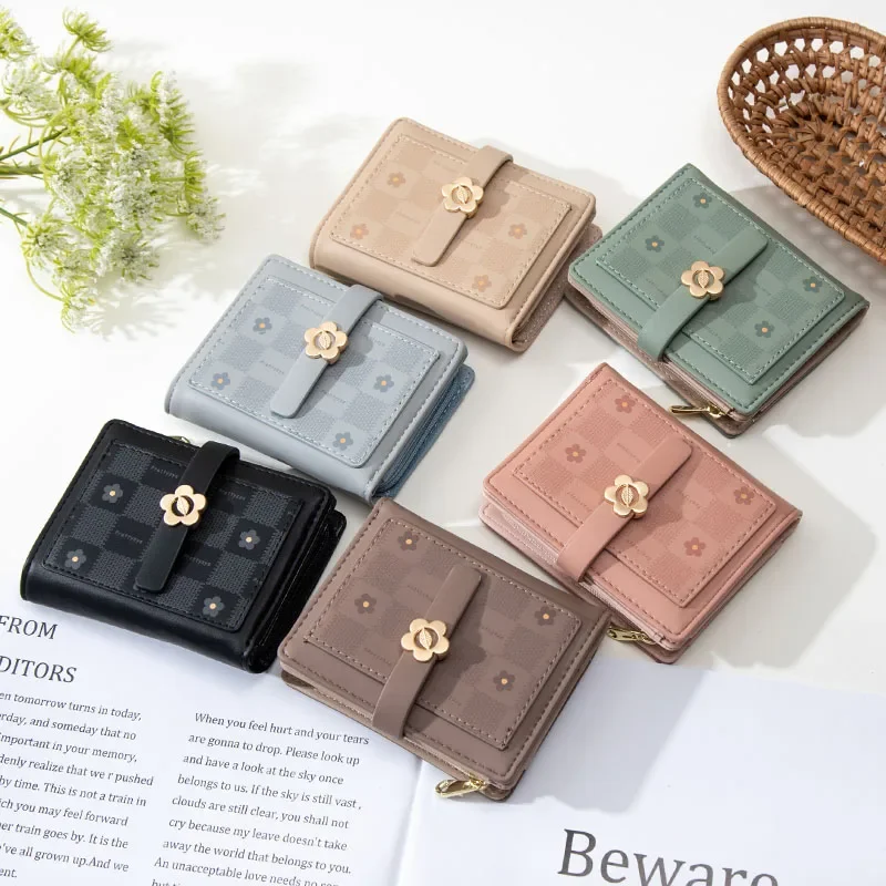 

Women Fashion Flower Wallet Hasp Girl Wallet Brand Designed PU Leather Women Coin Purse Female Card Holder Wallet