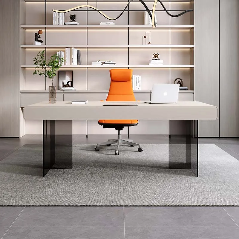 Acrylic desk light luxury high-end Italian minimalist living room study table large desk workbench home desk