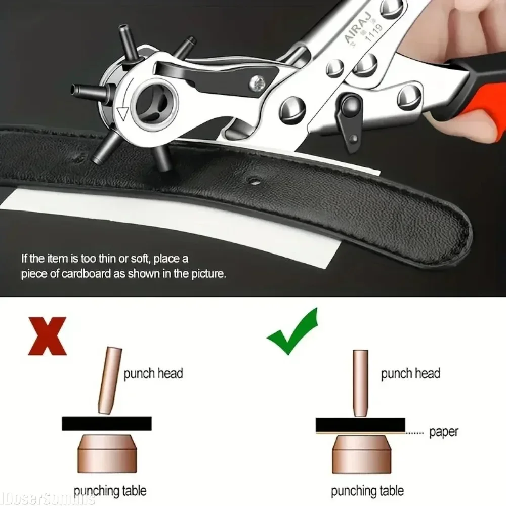 Picture 6: Punching Tool Belt Hole Puncher Crafts Tool Leather Hole Punch Leather Tools Puncher Carbon Steel Multifunctional Ordinary Belt