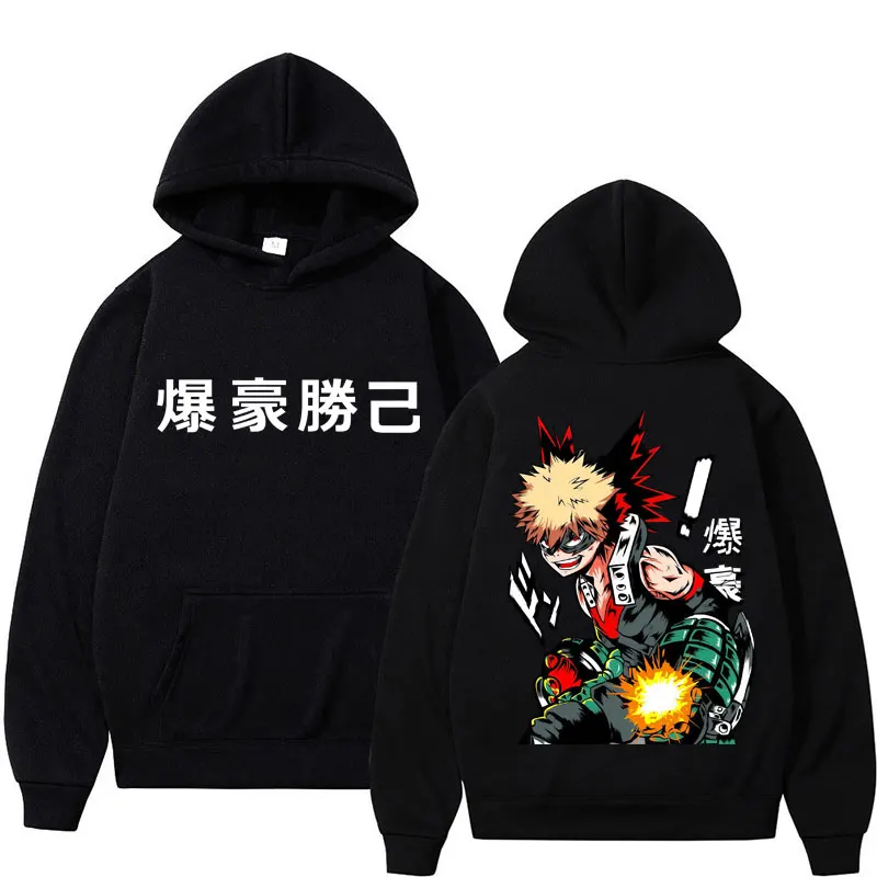 

Толстовки с капюшоном в стиле аниме My Hero Academia Katsuki Bakugo для мужчин и женщин, винтажный спортивный костюм в стиле Харадзюку, флисовая повседневная одежда оверсайз в стиле Y2K, спортивная одежда
