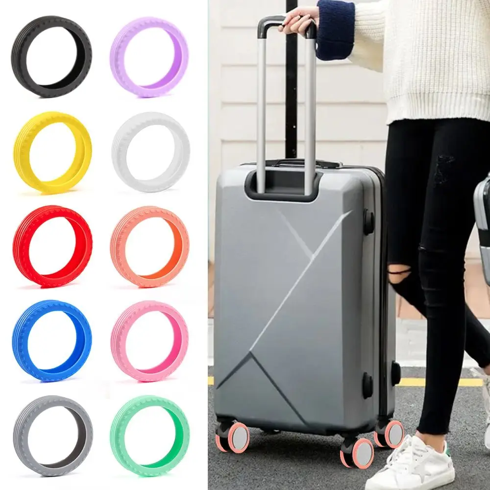 8PCS/Set Suitcase Parts Axles Travel Luggage Caster Shoes Silicone Reduce Wheel Wear Suitcase Wheels Protection Cover